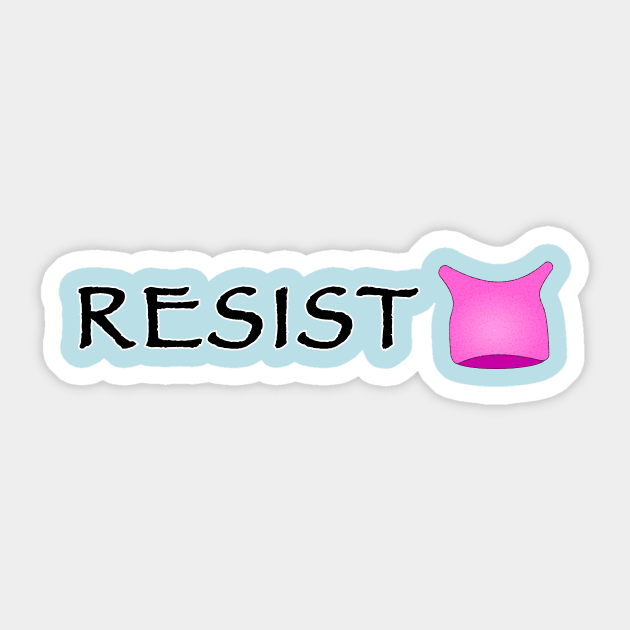 Pussyhat Resist Sticker by NiftyGaloot